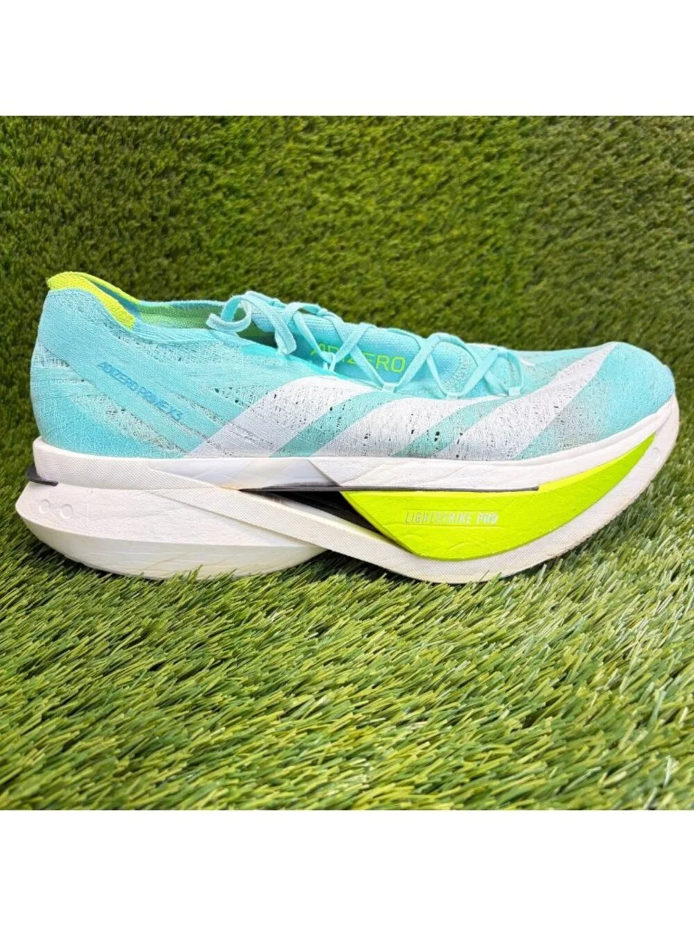 Adidas Adizero Prime X3 Strung Mens Size 13.5 Blue White Running Shoes Sneakers